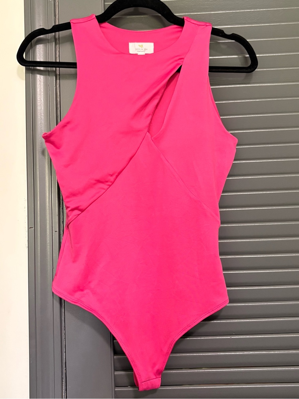 Live in the moment Hot Pink Bodysuit with Cut-Out